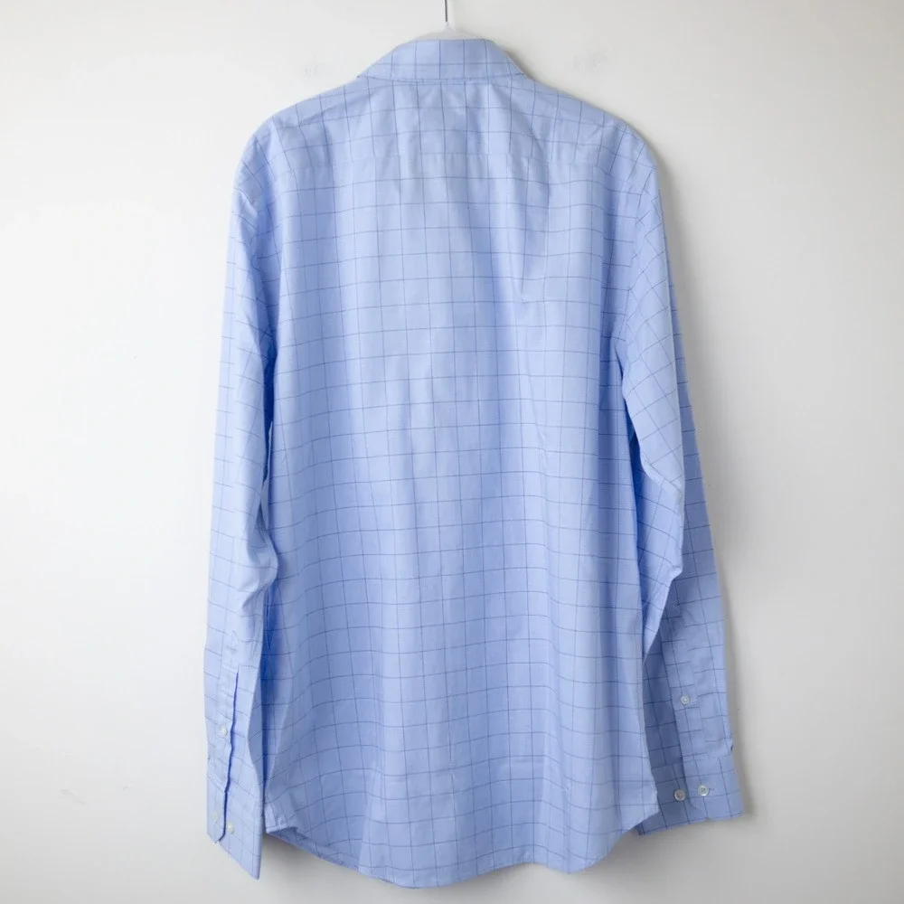 Banana Republic Mens Non-Iron Slim Fit Wrinkle Free Button Down Mens M Blue NEW